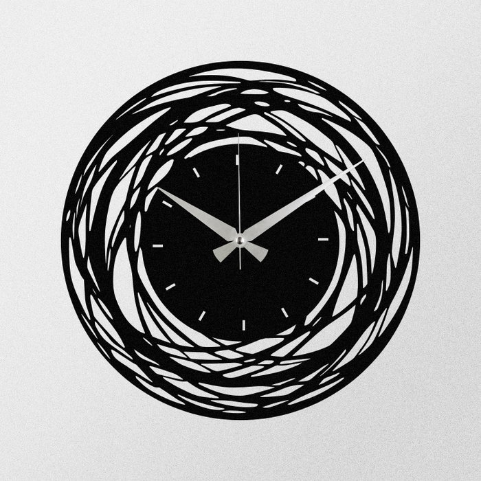 Wallity Enzoclock - S022 Reloj de pared decorativo de metal negro